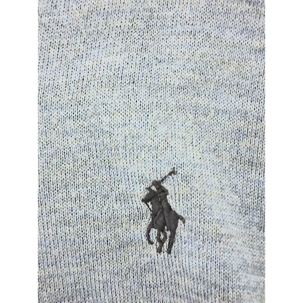 Polo Ralph Lauren Sweater Men's Medium Blue Washable Merino Wool V-Neck Preowned